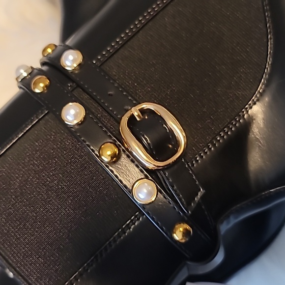 🖤🔥ZARA PEARL BLOCK HEEL ANKLE BOOTS🖤🔥 - Picture 8 of 13